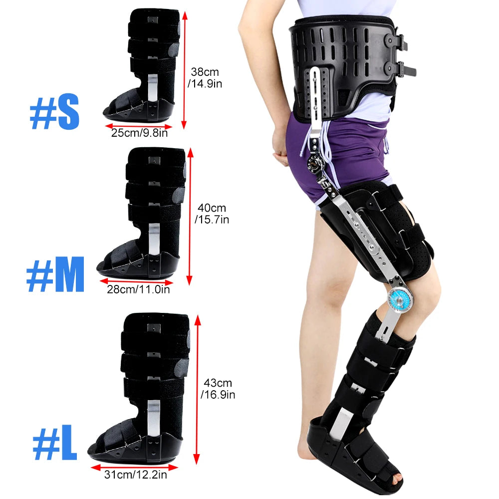 Knee Support Brace Hip Ankle Foot Orthosis Leg Fracture Lower Limb Paralysis Hip Walking Fixed With Walking Boots Brace Knee