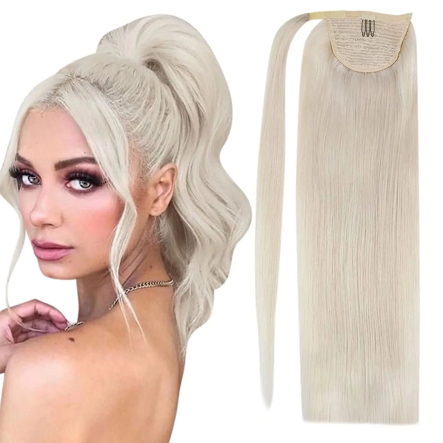 NEW  Ponytail Natural Human Hair 14-22" Highlight Ponytail Extensions 100% Real Human Ponytail Hair Extensions 80g/Set For Women