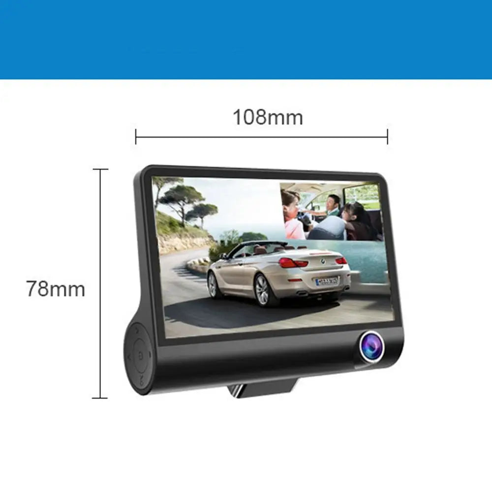 New 1080P 3-Lens Dash Cam Full HD 170° Wide Angle Car DVR Recorder G-Sensor Rear Camera for Car