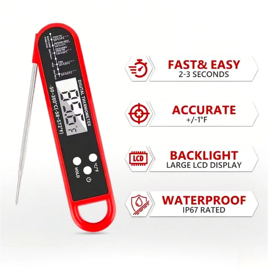 NEW Arrivals -50 300C Waterproof Digital Food Kitchen Thermometer For Oven Meat Cooking Grilling With Rotating LCD Screen Alarm Function Outdoor BBQ Picnic Camping Cooking Accessories