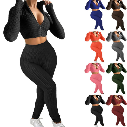 Women Sport Tracksuits 2pcs Yoga Sport Suit Gym Fitness Set Lady Running Hiking Fitness Gym Full Set Sportswear