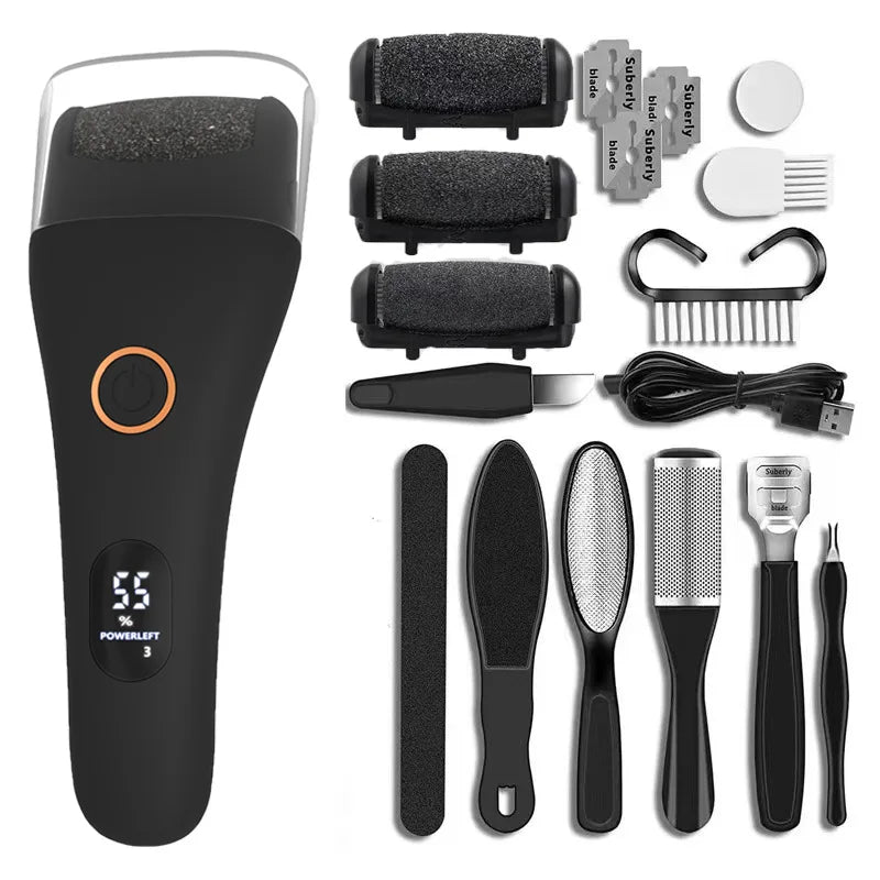 NEW Arrivals 4 Colors Full Set Electric Foot Sandpaper Dead Hard Skin Callus Remover Foot File for Heels Grinding Pedicure Tools Professional Foot Care Tool