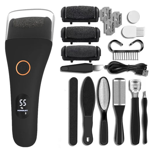 NEW Arrivals 4 Colors Full Set Electric Foot Sandpaper Dead Hard Skin Callus Remover Foot File for Heels Grinding Pedicure Tools Professional Foot Care Tool