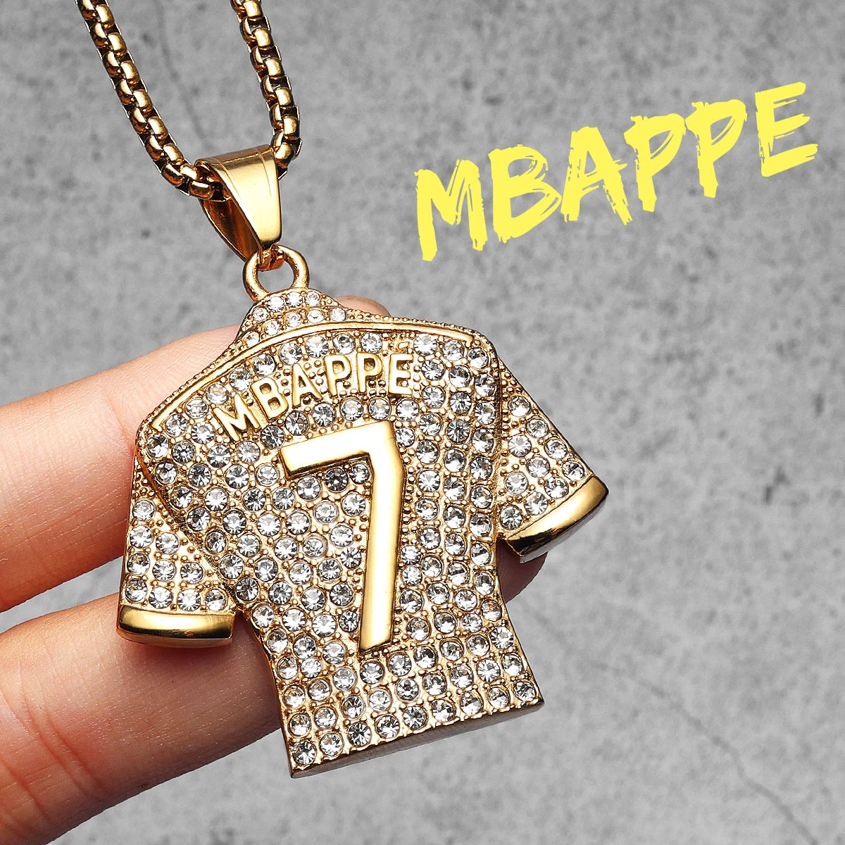 Messi Cristiano Ronaldo Neymar Mbappé Haaland Football Jersey Man Necklaces + Chain Stainless Steel Pendant Chain Jewelry Gifts