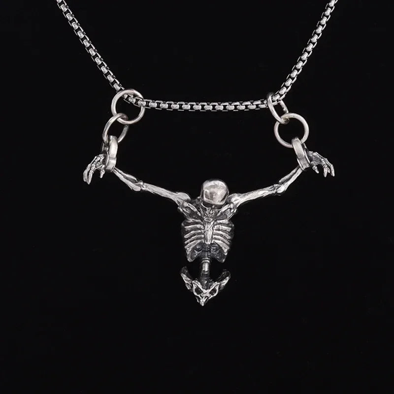 26 Types Gothic Hell\'s Grim Reaper Scythe Pendant Mystical Demon Skull Necklace Men\'s Motorcycle Punk Rock Halloween Jewelry