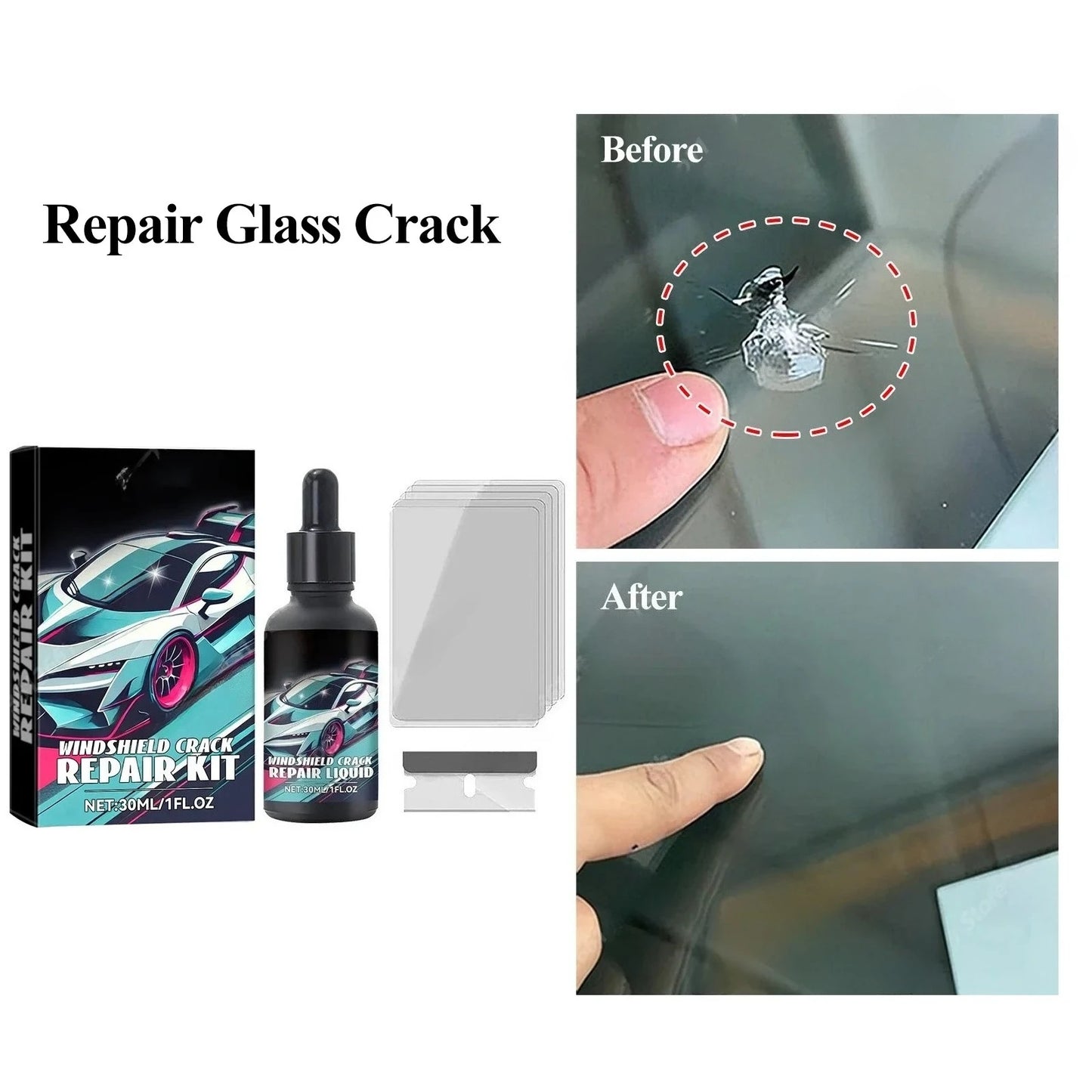 Buy 10 Get 12 Free Magic Windscreen Crack Repair Set - Auto Glass Scratch Eraser for Cars Trucks Motorcycles Vehicle Repair Tools Sets Accessories