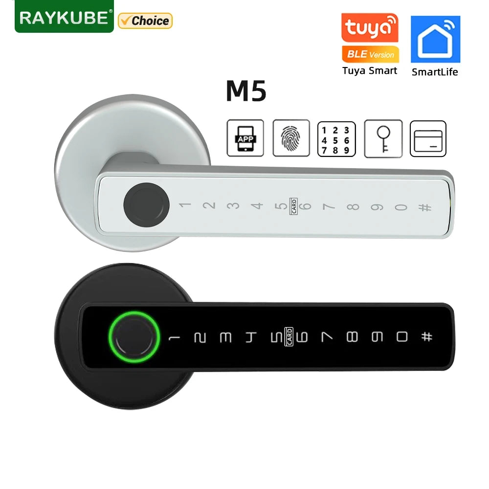 M5 BLE Fingerprint Door Lock Digital Electronic Lock with Password/Key/IC Card/ Smart Life/ APP Unlock