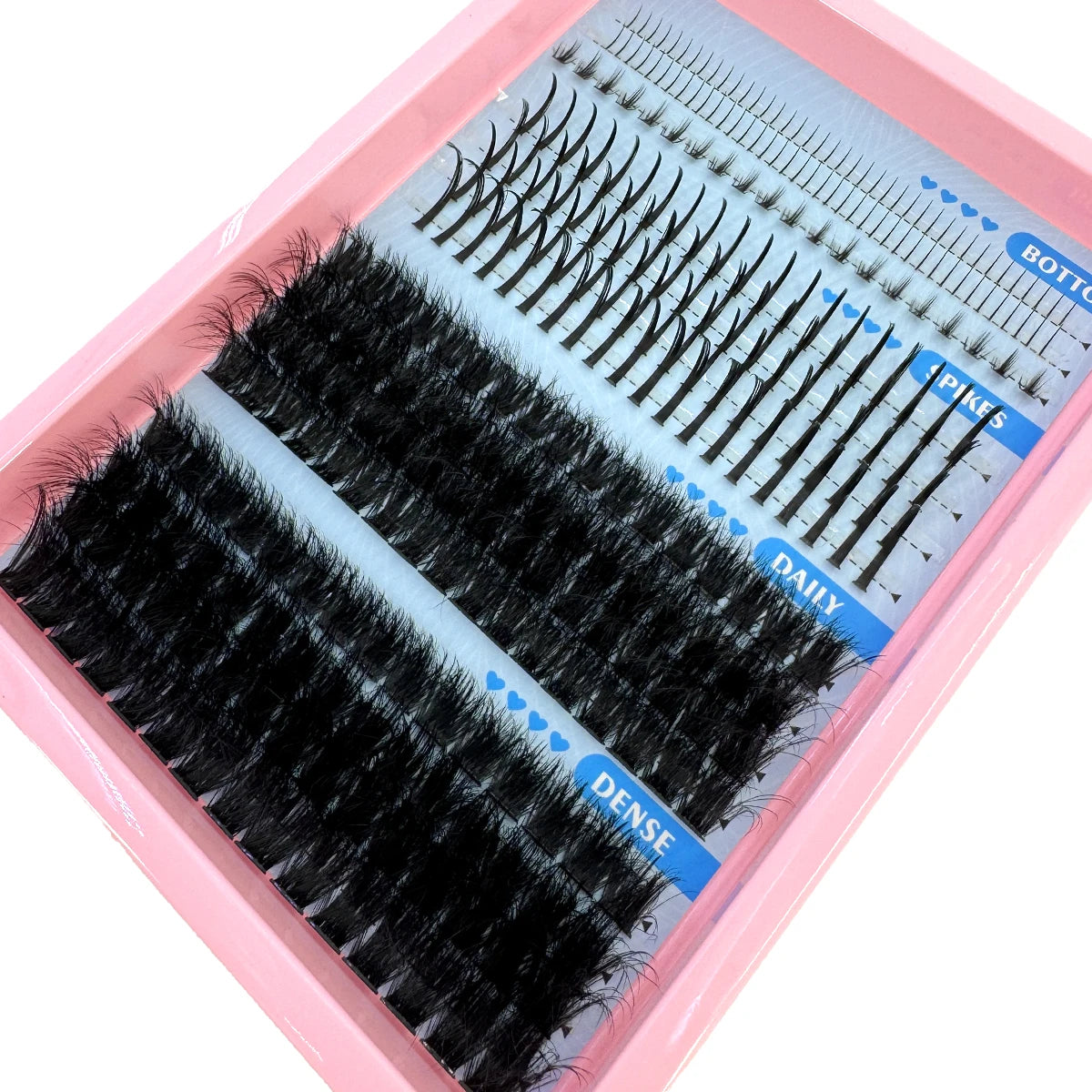 NEW Arrivals 15 Rows Lash Clusters Spikes Eyelash Extensions Spiky Lashes Extension Thick Individual Cluster Lashes with Spikes & Bottom Lashes Women Cosmetic Accessories
