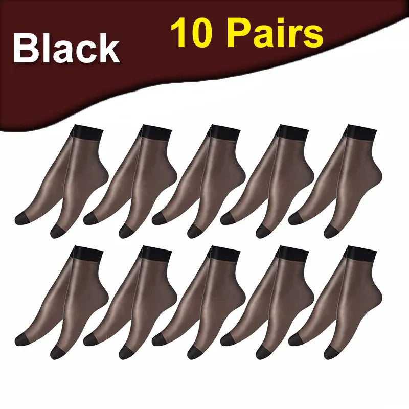 60Pcs=30Pairs Transparent Summer Socks Ultrathin Women Nylon Ladies Female Short Ankle Meias Elastic Crystal Spring Silk Sox