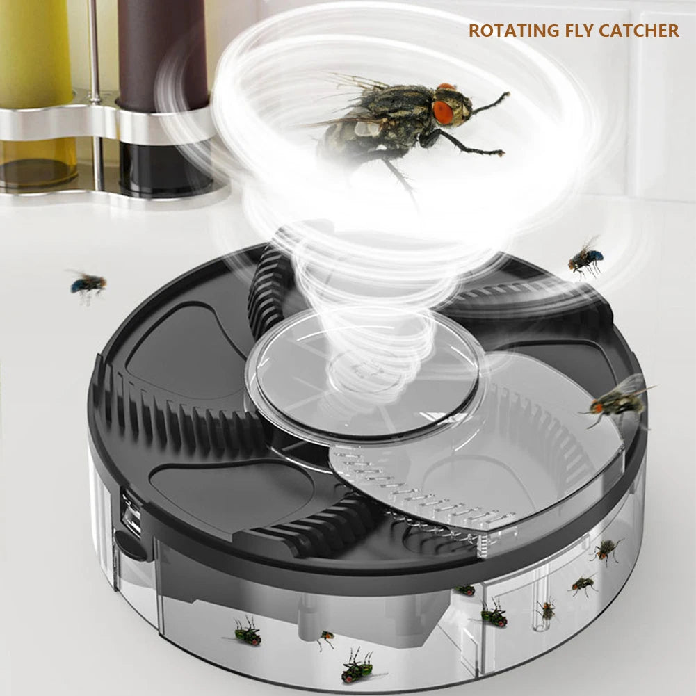Automatic Flycatcher USB Safety Pest Catcher Rechargeable Automatic Pest Catcher Household Home Kitchen Flytrap Quiet Removable