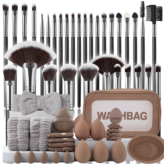 32 PCS Set 27 Colors  Professional Makeup Brush Set Cosmetic Tools for Powder Eye Shadow Foundation Blush Blending Beauty Makeup Brush Kit for Makeup Starters Women Cosmetic Tool Sets