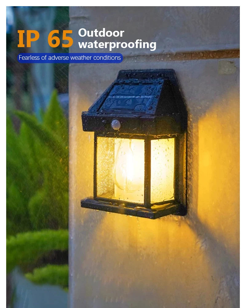 4 PCS Set LED Solar Tungsten  Light Outdoor IP65 Waterproof Lamp Motion Sensor Wall Lamp Garden Porch Path Courtyard Decoration Lighting