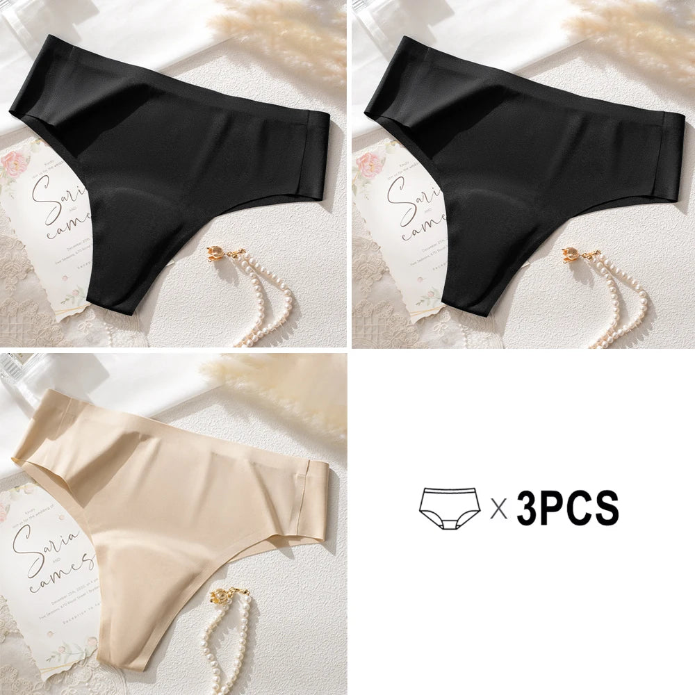 NEW Arrivals 3PCS Set 10 Patterns Women Protection Avoid Camel Toe Silk Panties Seamless Thong Panties Camel Toe Concealer Cover Camel Toe Prevention Underwear Anti Camel Toe Yoga Sport Briefs