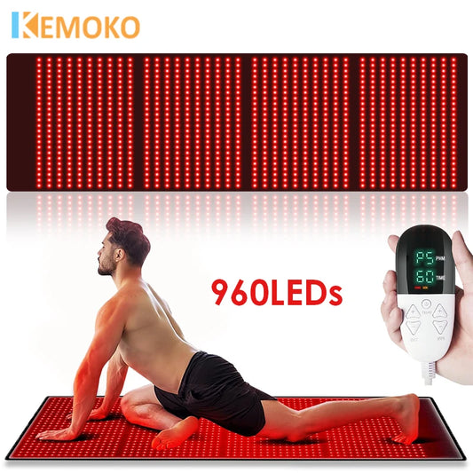 UK/AU/EU/US Plug Red ＆Infrared LED Light Therapy with Remote Control Pad 850nm 660nm Back Pain Relief Waist Heat Pad Full Body Wrap Burn Fat Wrap Slimming Body Healing Treatment Machine Health Care Supplies