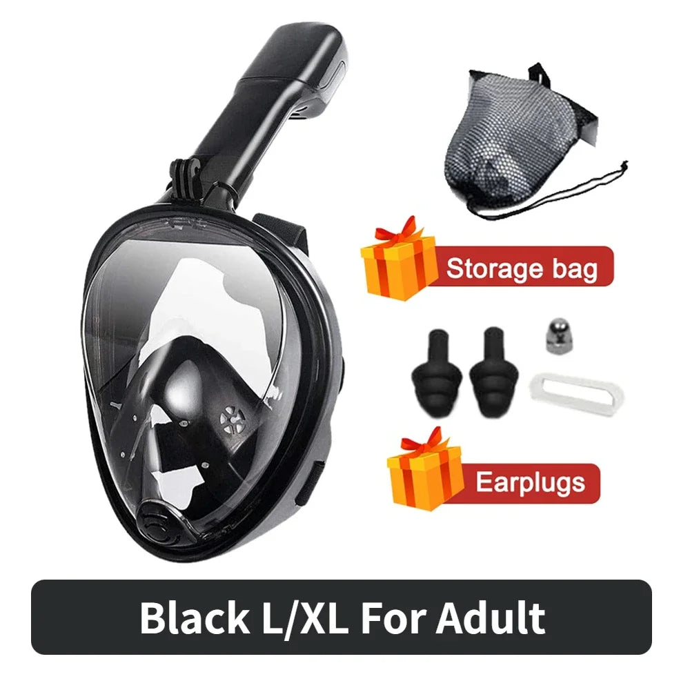 NEW Adults XL /Kids XS Size  Full Face Snorkel Mask - Professional Anti-Fog Diving Goggles, Underwater Scuba Swimming Equipment