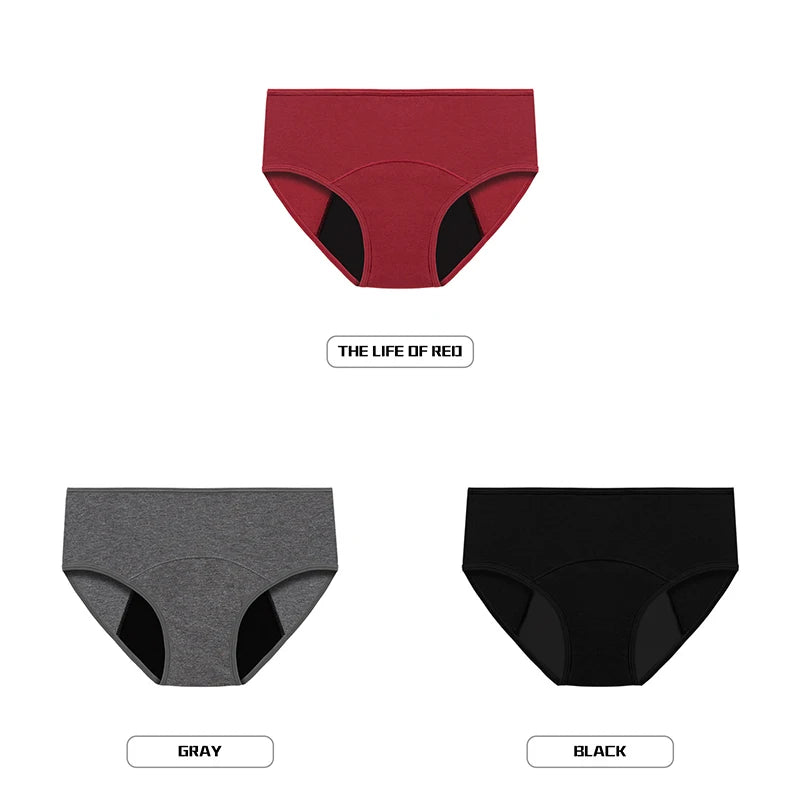 NEW 3 PCS Set S-3XL Plus Size  Menstrual Panties for Women Leak Proof Briefs Cotton Lingerie Absorbency Physiological Underwear Period Underpants