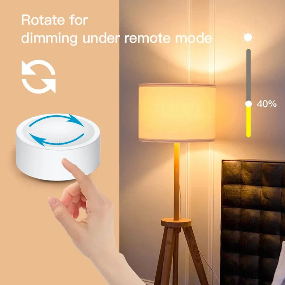 New Smart Home Device TUYA  ZigBee Smart Knob Switch DIY Wireless Scene Button Rotatable Dimmer Switch Home Appliances Automation Linkage Remoter