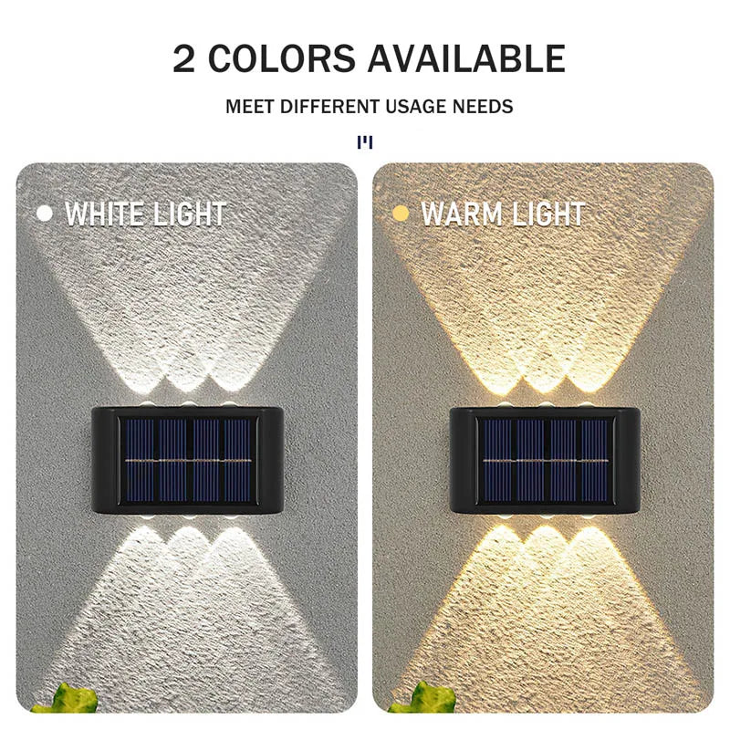 Solar Wall Lamp Outdoor Waterproof Led Decorative Lights Up and Down Garden Yard Street Landscape Balcony