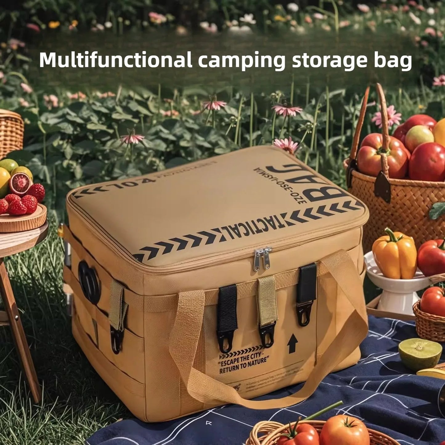 26 L Outdoor Camping Storage Bag Cooler Lunch Box Thermal bag Travel Tableware Handbag Insulated bag for Camping Picnic Tool