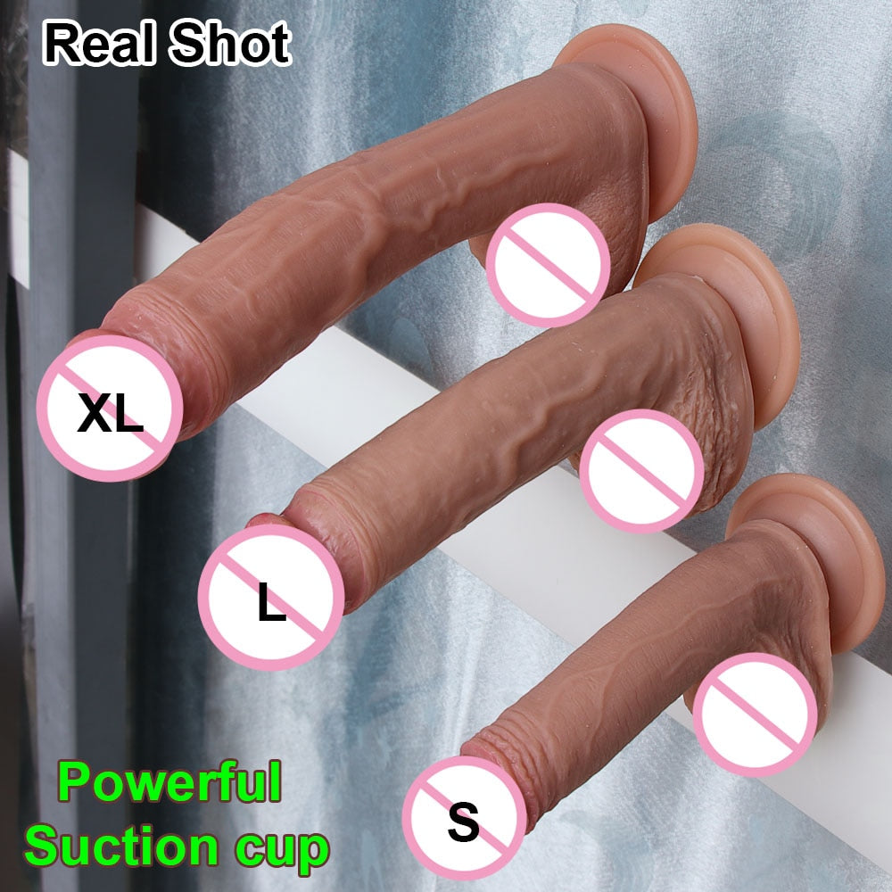 7/8 Inch Huge Realistic Dildo Silicone Penis Dong with Suction Cup for Women Masturbation Lesbain Anal Sex Toys for Adults 18