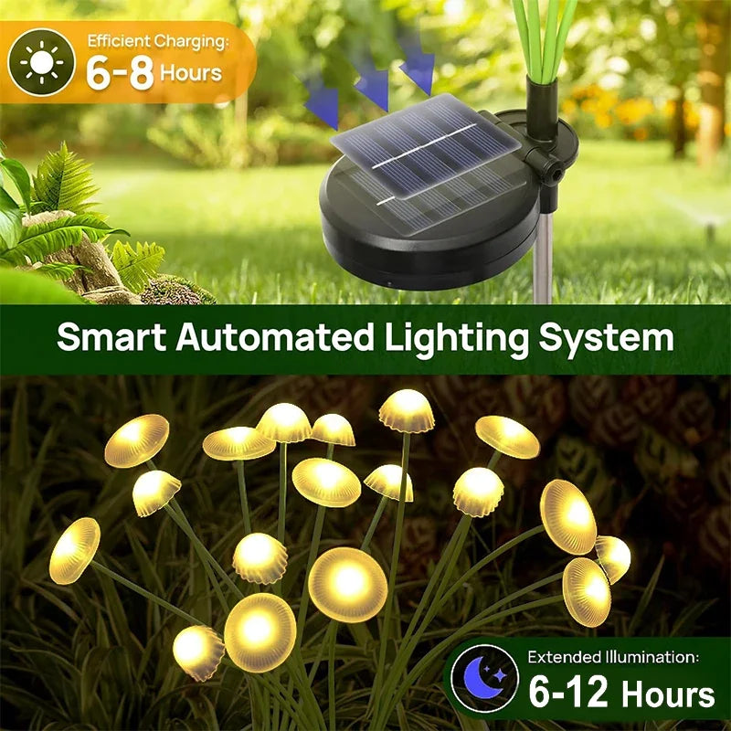 NEW 3PCS Set Solar LED Jellyfish Sway Lights Garden Decor Waterproof Outdoor Solar Pathway Light For Patio Balcony Yard Flowerbed Home Outdoor Garden Decoration Supplies