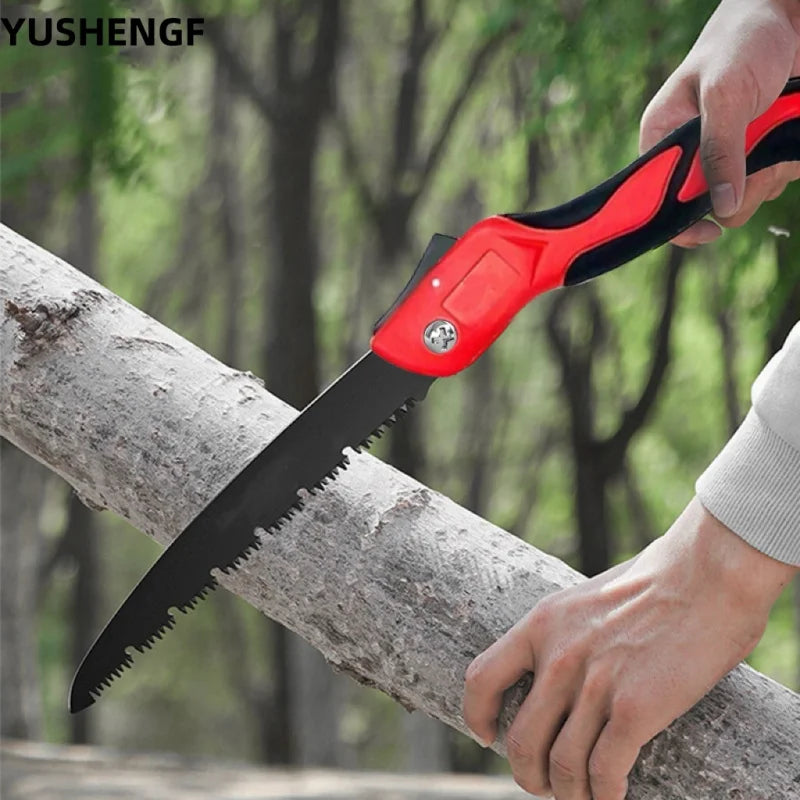 NEW Arrivals 1PC Red Folding Hand Saw Logging Saw Woodworking Folding Portable Saw For Garden Pruner Gardening Tools Tree Pruning Saw Outdoor Home Work Garden Accessories