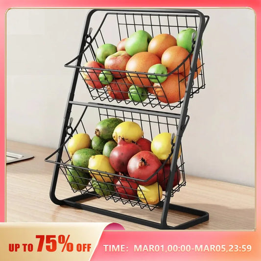 Kitchen Organizer Shelf Double Layer Seasoning Vegetables Fruits Holder Assembly Bathroom Cosmetic Removable Stand Storage Shelf