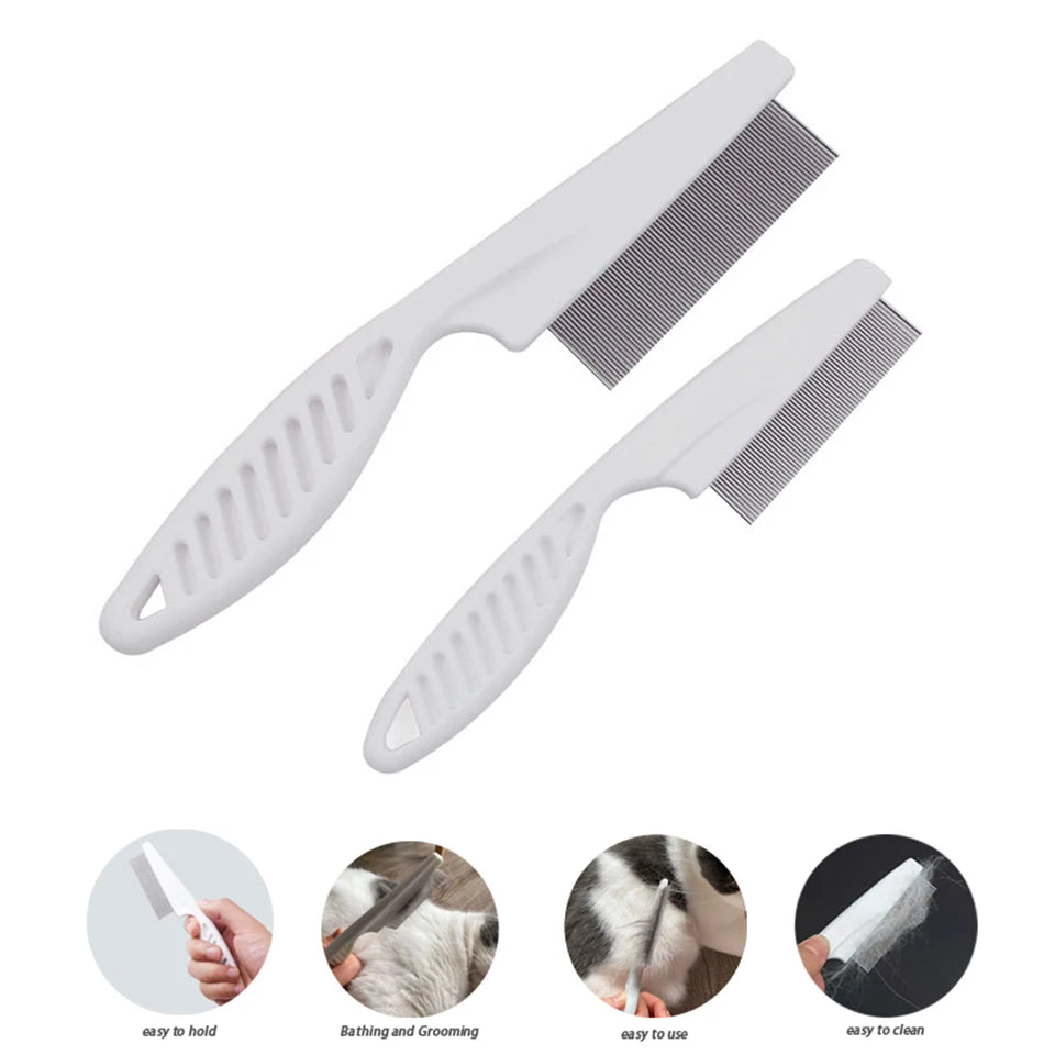 8 PCS  Dog Cat Grooming Flea Comb Pet Care Comb Hair Brush Flea Removal Massage Grooming Portable Tools Pets Accessories