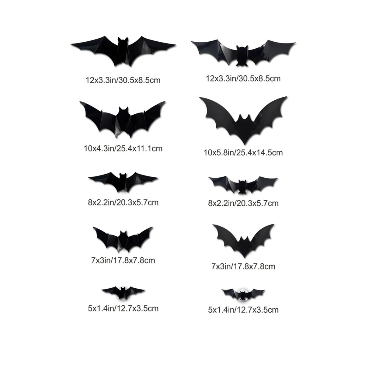 24pcs Halloween New Night LED Light Bat PET Stereoscopic Bat Festival Party Decoration LED Night Light Wall Decal