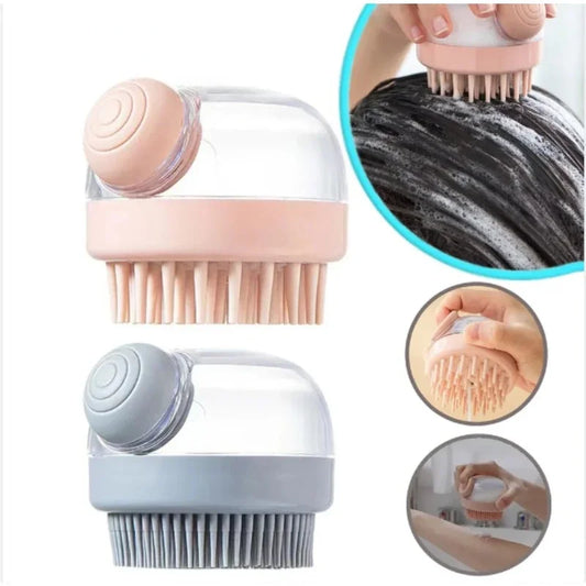 1pc Adding Liquid Shampoo Brush Minimalist Style Manually Shower Cleaning Shower Brush Comb Silicone Massage Brush Hair Brush