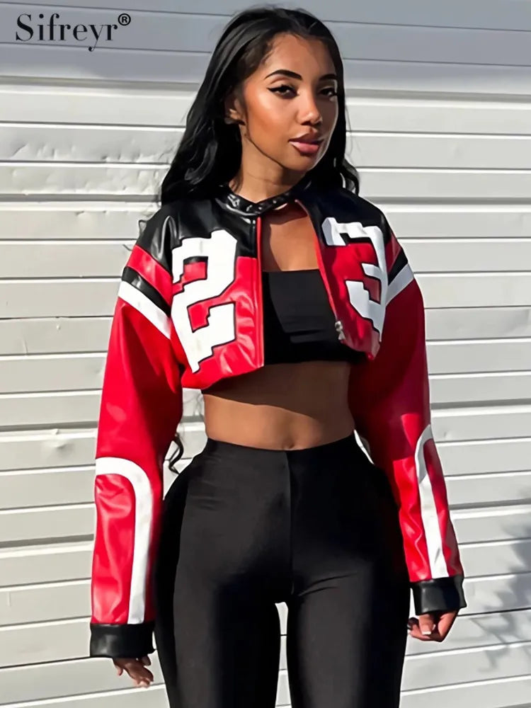 NEW Arrivals 5 Colors Fashion Cardigan Personality Street Zipper Long Sleeve Slim Fitted Mind Ring Baring Motorcycle Coat Women Evening Night Clubwear Jacket Girls Casual Fashion Clothing Supplies