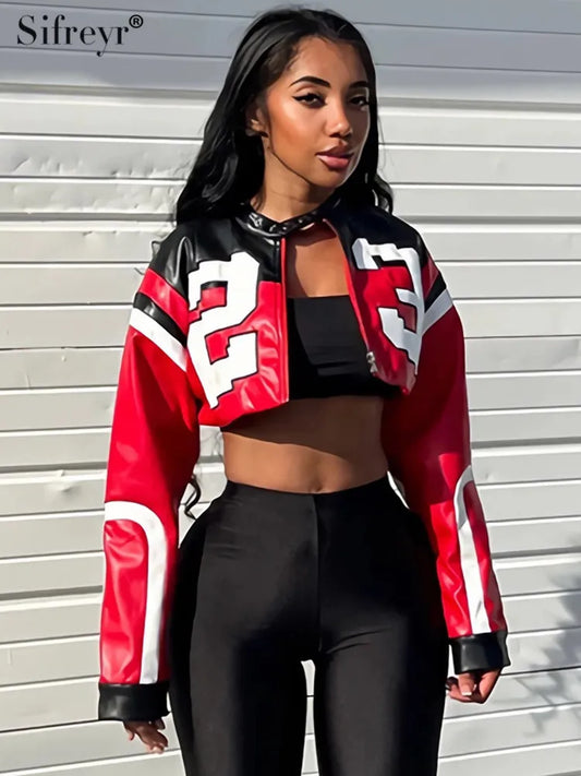 NEW Arrivals 5 Colors Fashion Cardigan Personality Street Zipper Long Sleeve Slim Fitted Mind Ring Baring Motorcycle Coat Women Evening Night Clubwear Jacket Girls Casual Fashion Clothing Supplies
