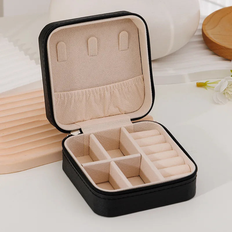 NEW Arrivals 10 Colors Double-Layer Leather Luxury Jewelry Box Gold Ring Box Jewelry Boxes and Packaging Necklace Earring Jewelry Storage Organizer and Makeup Case