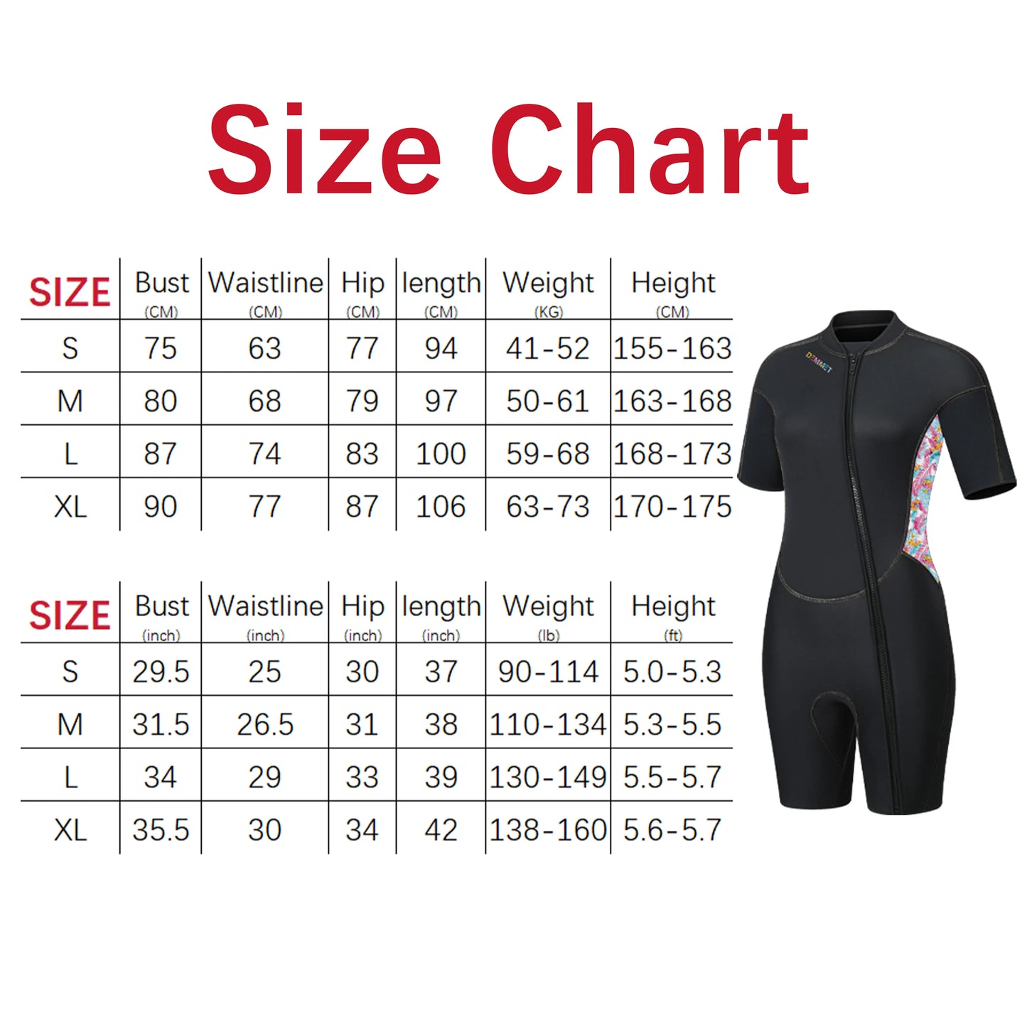 1.5MM Neoprene Women's S-XL Wetsuit Short-Sleeve Full Body Diving Scuba Suit Women Printed Front-Zip UV Sun Protection Warm Swimming Snorkeling Training Suit Water Sports Apparel Clothing Supplies