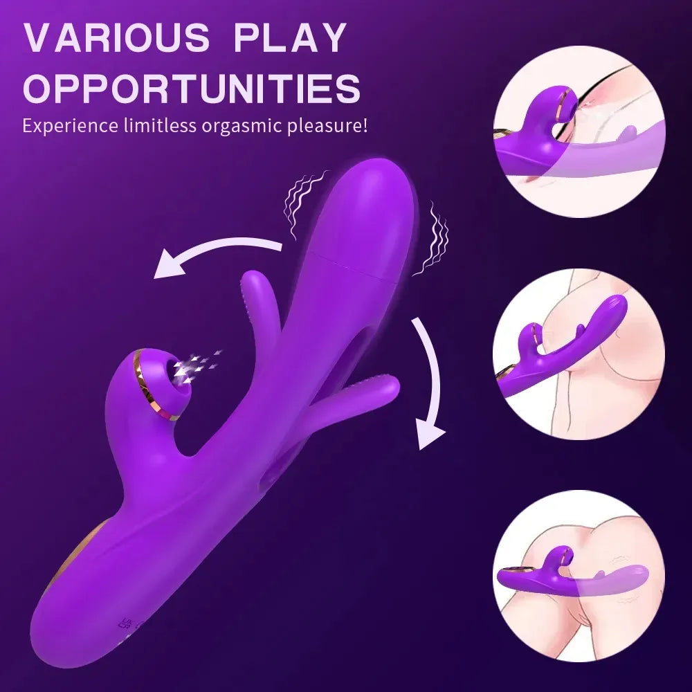 Rabbit Patting Dildo Vibrator for Women Clitoris Nipple Sucking Stimulator Vagina Massager Female Sucker Vibrator Adults Sex Toy