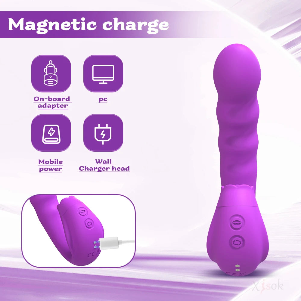 3 In 1 Swing Licking Tongue Vibrators for Women Vagina G Spot Dildo Clitoris Stimulator Orgasm Female Sex Toys for Adults 18