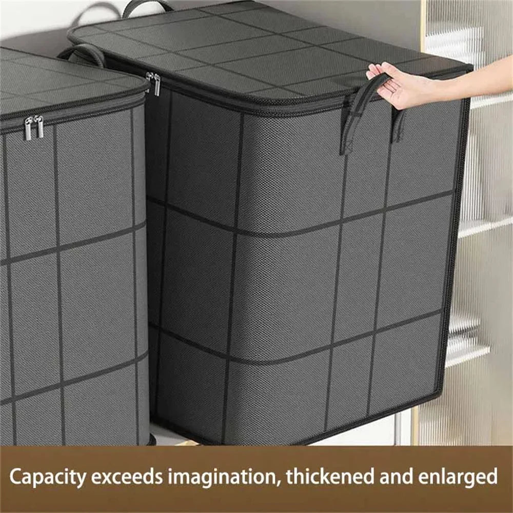S/M/L/XL Thickened Large Capacity Travel Moving Packing Bags Wear-Resistant Foldable Storage Bag for Clothes And Quilts Non-Woven Fabric Organizer Box Bedroom Wardrobe ﻿Clothing Supplies