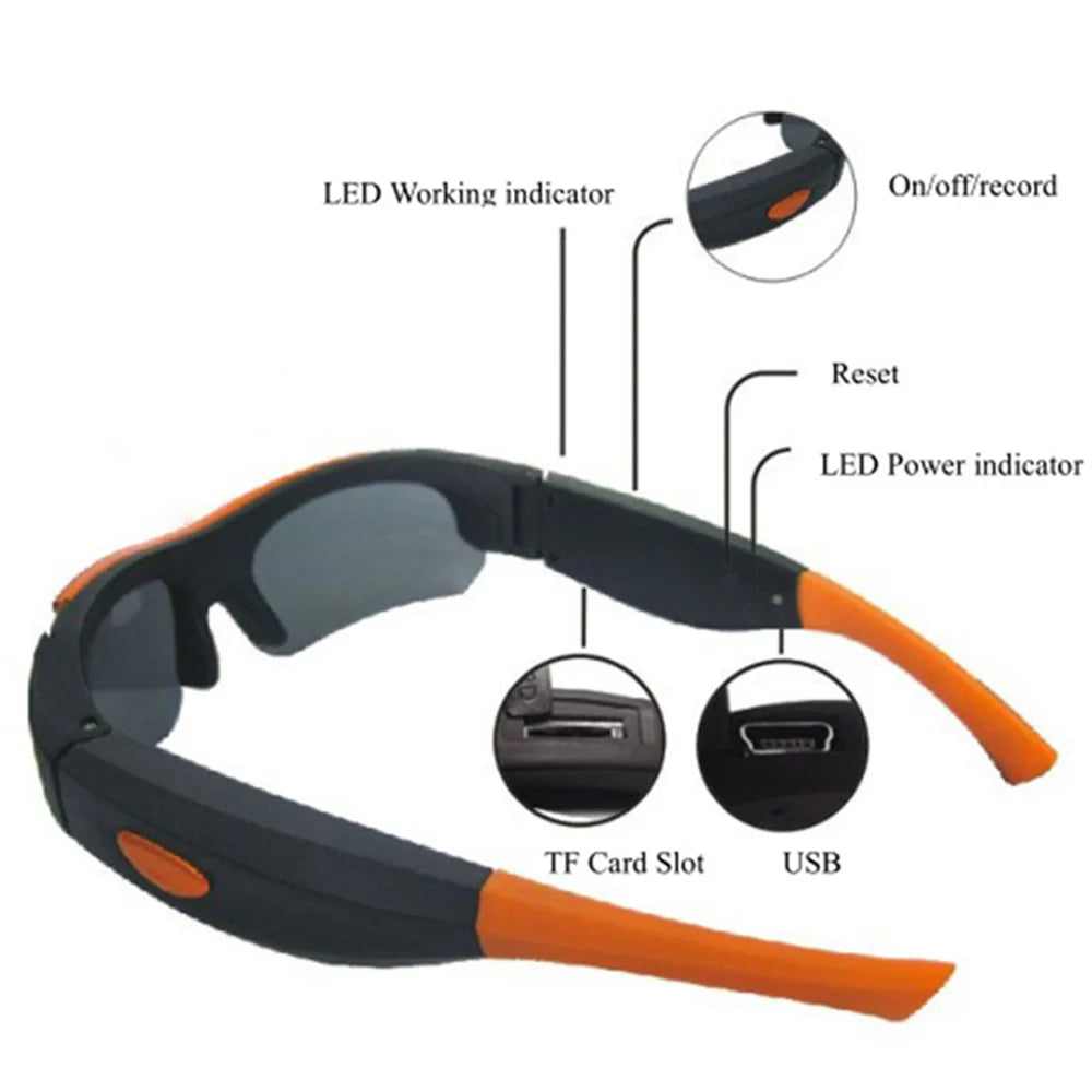 Outdoor Sport 1080P HD Mini Camera Smart Glasses Video Recorder Driving Cycling DVR Video Recorder Eyewear Camcorder