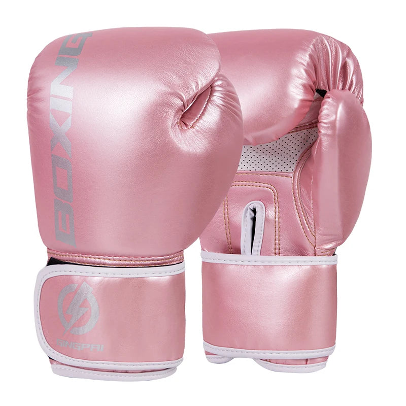 Kids/Adults Professional 4/6/8/10/12oz Boxing Gloves PU Leather Muay Thai MMA Profession Kickboxing Sandbag Women and Men Training Practice Exercise Gloves Equipment Sports Accessories