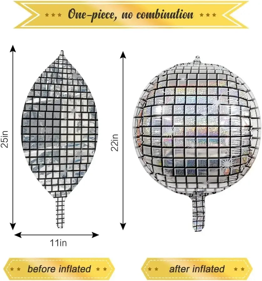 6-48pcs 22 Inches Silver Birthday Disco Party Ball Foil Ballon Set Happy Birthday Party Decoration Decorative balloons for party