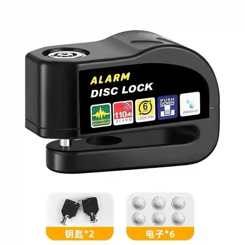 For Bicycle Scooter Motorcycle Disk Brake Lock Electric Battery Mountain Bike Brake Disk Lock Anti-Theft Alarm Motorcycle/Bike Brake Lock