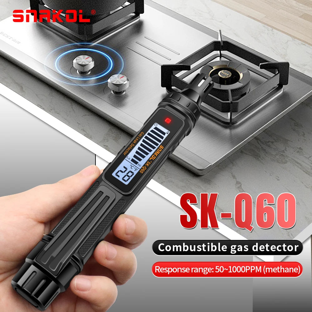 Gas Leak Detector Combustible Gas Detector With Audible and Visual Alarm For Natural Methane Household Industrial Tools