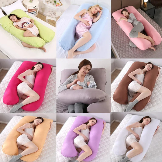 NEW Pregnant Women Sleeping Support Pillow Cotton Pillowcase U Shape Maternity Pillows Pregnancy Side Sleeper Bedding No Filler Women Pregnancy Supplies
