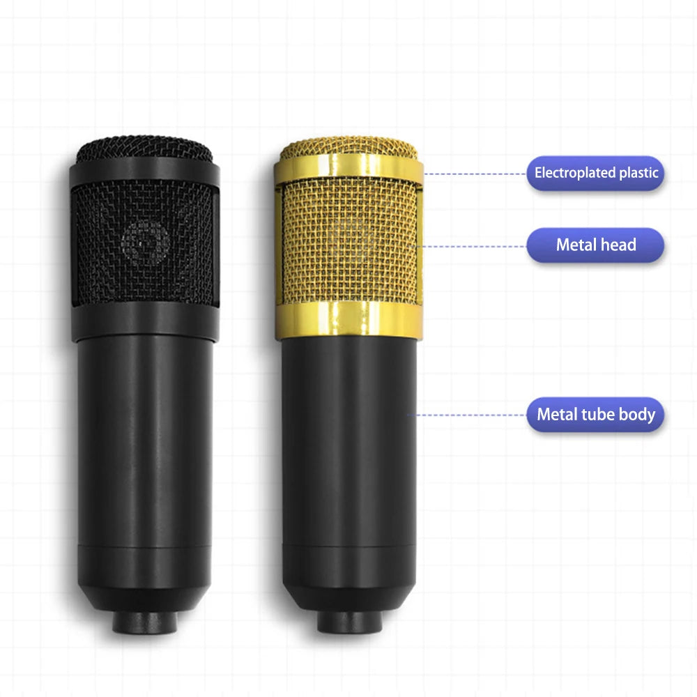 BM800 Sound Card Set Professional Audio Condenser Mic Studio Singing Microphone for Karaoke Podcast Recording Live Streaming