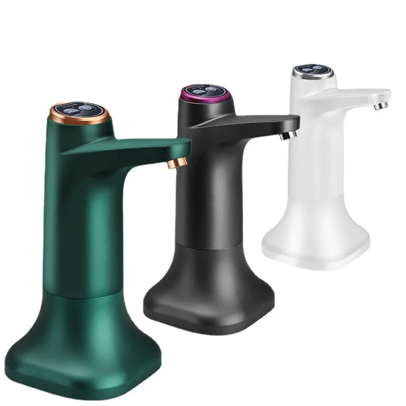 3 PCS Set Automatic Water Dispenser + Base Gray/Green/White Color Electric Water Pump Button Control USB Charge Portable for Kitchen Office Outdoor Drink Dispenser Home Office Watering Supplies