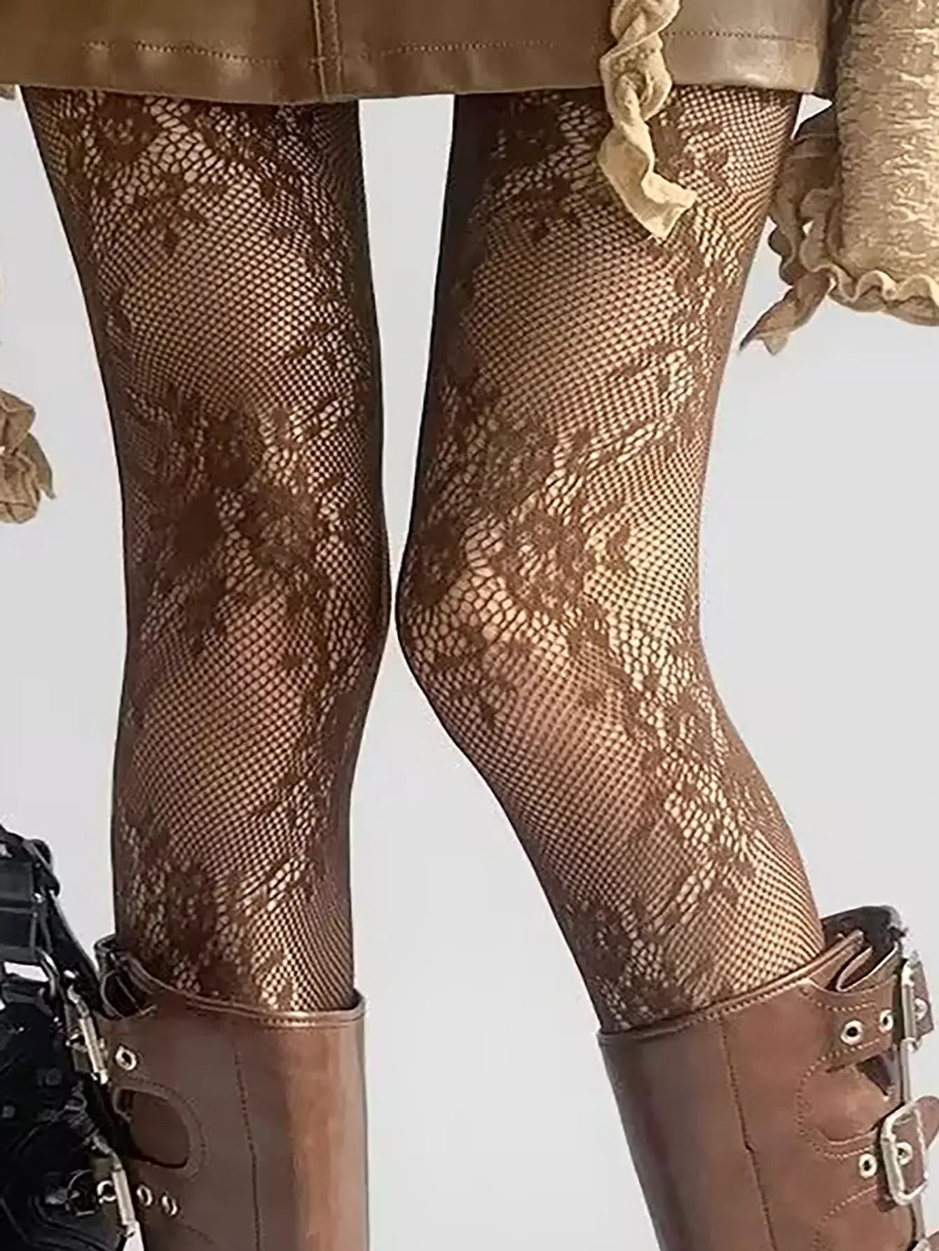 NEW 5 Colors 1 Pair of Stockings for Women High-grade French Retro Lace Rose Tights High-elastic Tights Hollow Jacquard Slimming Bottoming