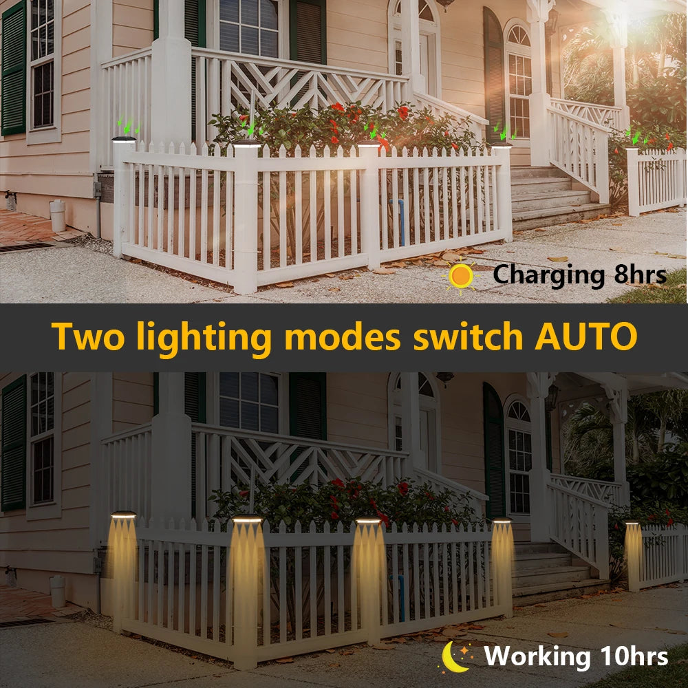 Outdoor Luxury Solar Light Post IP65 Villa Column Lamp LED for Fence Gate Pillar Head Garden Patio House Entrance Lighting Accessories.