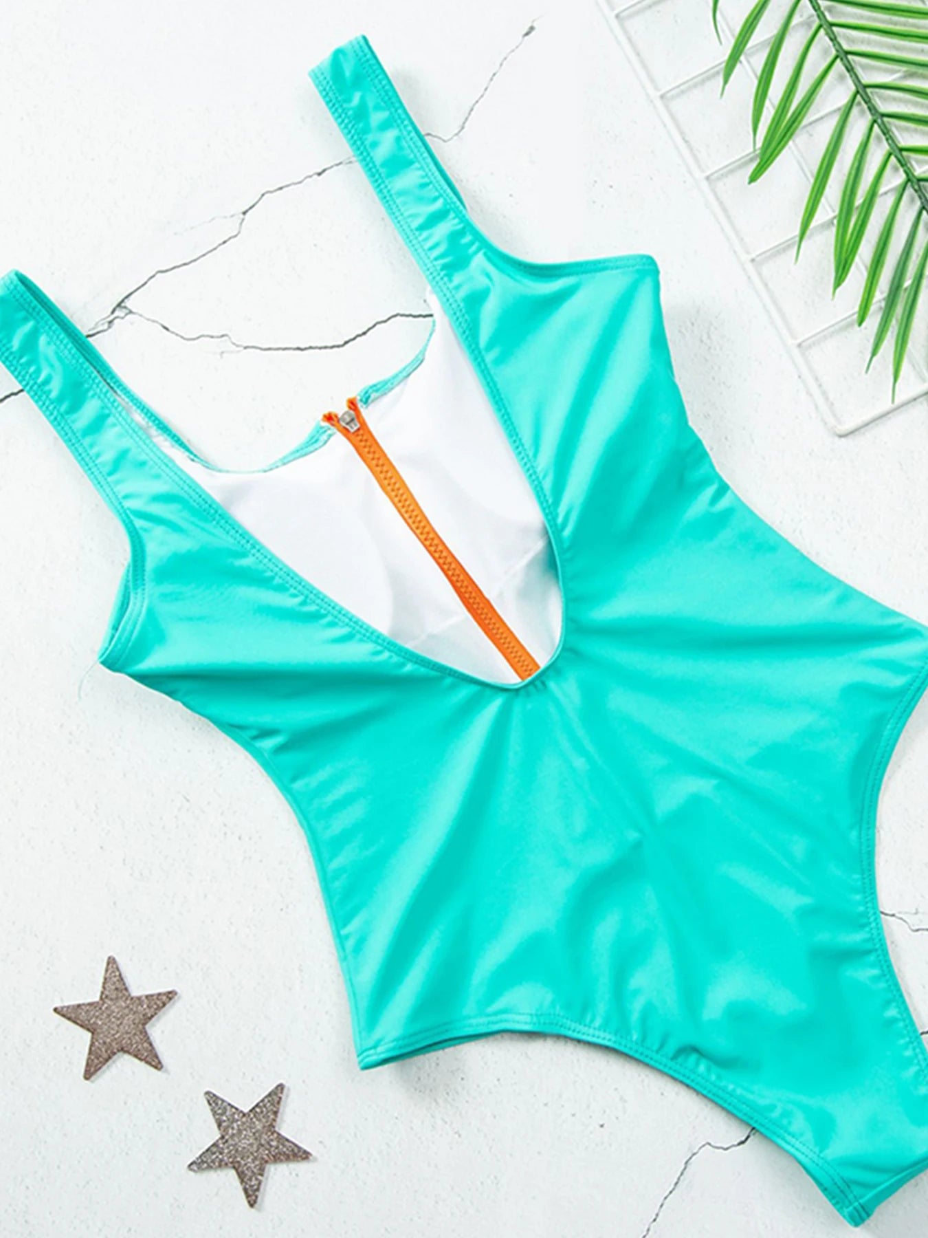 New Sexy Zipper One Piece Swimsuit Women Solid Swimwear Bodysuit Swimsuit Push Up Monokini Bathing Suit Summer Beachwear XL