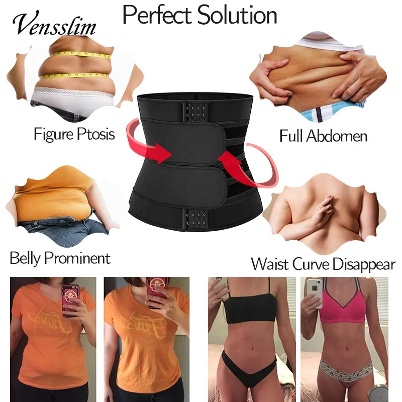 Waist Trainer Corset Trimmer Belt for Women Weight Loss Sweat Strap Body Shaper Belly Cincher Sports Girdle Fat Burner Band