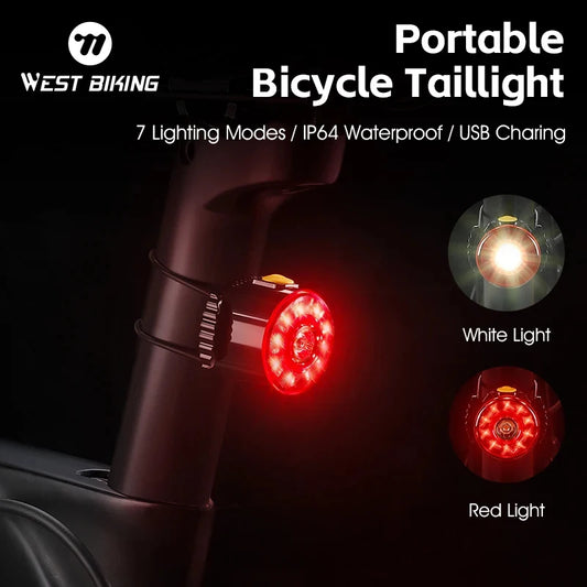 NEW Arrivals Smart Bicycle Tail Rear Light Brake Warning Taillights IP64 Waterproof USB Rechargeable Flash Light Bike Accessories